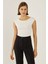 Kadın Sırtı Açık Crop Top Beyaz 4