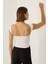 Kadın Sırtı Açık Crop Top Beyaz 6