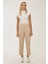 Kadın Nude Fitted Yüksek Bel Pantolon Natural 1