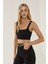 Kadın Temel Kare Yaka Atlet Black 1