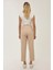 Kadın Nude Fitted Yüksek Bel Pantolon Natural 4