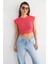 Kadın Fitilli Kısa Kol Kesik Üst Red 1
