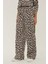 Kadın Leopar Desenli Düz Kesim Pantolon Brown 3