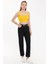 Kadın Kare Yaka Kolsuz Crop Top Yellow 2