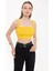 Kadın Kare Yaka Kolsuz Crop Top Yellow 3