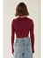Kadın Slim Fit Basic Crop Top Red 5
