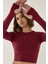 Kadın Slim Fit Basic Crop Top Red 6