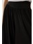 Kadın Yüksek Bel Pliseli Wide Leg Örme Pantolon Siyah 5