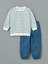 Lcw Kids Petrol Bisiklet Yaka Çizgili Erkek Çocuk Sweatshirt ve Pantolon 2'li 1