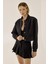 Kadın Kolej Yaka İki Cepli Kısa Ceket Siyah 3
