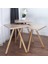 Ahşap Ayaklı Kare Tasarım Üçlü Zigon Sehpa Karedüz Cappuccino 1