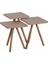 Ahşap Ayaklı Kare Tasarım Üçlü Zigon Sehpa Karedüz Cappuccino 3