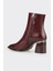 Bordo Deri Kadın Klasik Bot 3