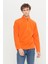 Erkek Turuncu Anti-pilling Tüylenme Yapmayan Standart Fit Dik Yaka Soğuk Geçirmez Polar Sweatshirt 1