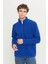 Erkek Saks Mavi Anti-pilling Tüylenme Yapmayan Isı Koruyan Standart Fit Dik Yaka Polar Sweatshirt 3