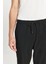 Erkek Siyah Slim Fit Rahat Kesim Beli Bağlamalı Yan Cepli Jogger Pantolon 6