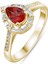 0.99 Karat Pırlanta Garnet Yüzük, Gerçek Pırlanta, Sertifikalı Mücevher 4