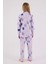 Kız Çocuk Gömlek Pijama Takım 2-15 Yaş Lila 5