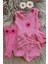 Pembe Ribana Bebek-Çocuk Şort Bluz Bandana Çiçek Keçeli Çorap Set 6-36 Ay 1
