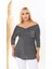 Kadın Büyük Beden Degaje Yaka Lame Bluz 1