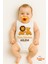 “tüm Gücüm Ailem” Yazılı Aslan Aile Baskılı Bebek Zıbın Body %100 Pamuklu Çıtçıtlı Atlet Tulum Body 1