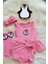 Pembe Ribana Bebek-Çocuk Şort Bluz Bandana Penguen Keçeli Çorap Set Hediyelik 2