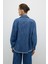 Tek Cepli Düğmeli Denim Gömlek Indigo Y2552005_043 2