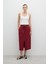 Önden Yırtmaçlı Nakış Detaylı Tek Pilili Midi Boy Etek Bordo K2625003_008 1