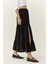 Kadın Yüksek Bel Yırtmaçlı Maxi Etek Black 3