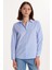 Kadın Slim Fit Dar Kesim Uzun Kollu Çizgili Gömlek 1