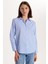 Kadın Slim Fit Dar Kesim Uzun Kollu Çizgili Gömlek 4