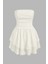 Kadın Straplez Fırfırlı Arkası Gipeli Mini Elbise White 1