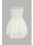 Kadın Straplez Fırfırlı Arkası Gipeli Mini Elbise White 2
