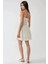 Kadın Straplez Fırfırlı Arkası Gipeli Mini Elbise White 5