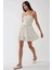 Kadın Straplez Fırfırlı Arkası Gipeli Mini Elbise White 7
