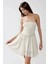 Kadın Straplez Fırfırlı Arkası Gipeli Mini Elbise White 8