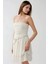 Kadın Straplez Fırfırlı Arkası Gipeli Mini Elbise White 10