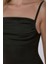 Kadın Degaje Yaka Bodycon Midi Elbise Black 5