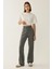 Kadın Yüksek Bel Straight Kumaş Pantolon Grey 3