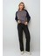 Kadın Bisiklet Yaka Raglan Uzun Kol Waffle Üst Grey 3