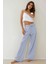 Kadın Arkası Kalp İşleme Detaylı Ekose Desenli Pijama Altı Blue 2