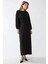 Kadın Uzun Kollu Bisiklet Yaka Modest Elbise Black 3
