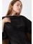 Kadın Uzun Kollu Bisiklet Yaka Modest Elbise Black 4