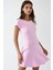Kadın Kayık Yaka Mini Elbise Karanfil Pembesi 1