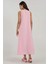 Kadın Mixray Collection Bisiklet yaka, kolsuz A-Form Maxi Elbise Karanfil Pembesi 3