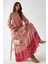 Kadın Baskılı Viskon Modest Elbise Pink 2
