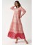 Kadın Baskılı Viskon Modest Elbise Pink 3