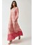 Kadın Baskılı Viskon Modest Elbise Pink 5