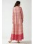 Kadın Baskılı Viskon Modest Elbise Pink 6