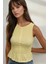 Kadın Dokulu Yuvarlak Yaka Esnek Üst Yellow 1